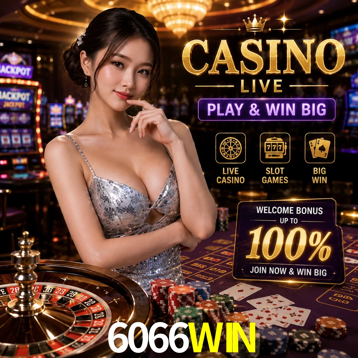 Aplicativo móvel 6066WIN para iOS e Android