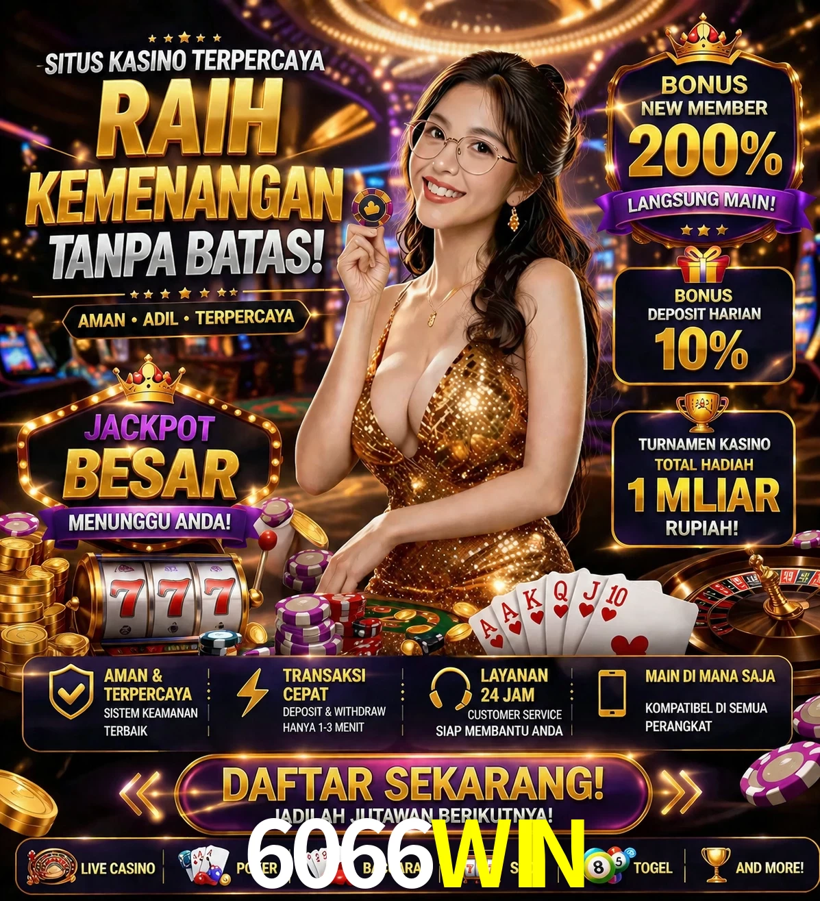 Roleta e blackjack 6066WIN